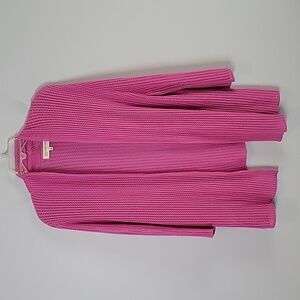 Jones New York Sport Pink Cotton Open Stitch Cardigan Sweater Summer